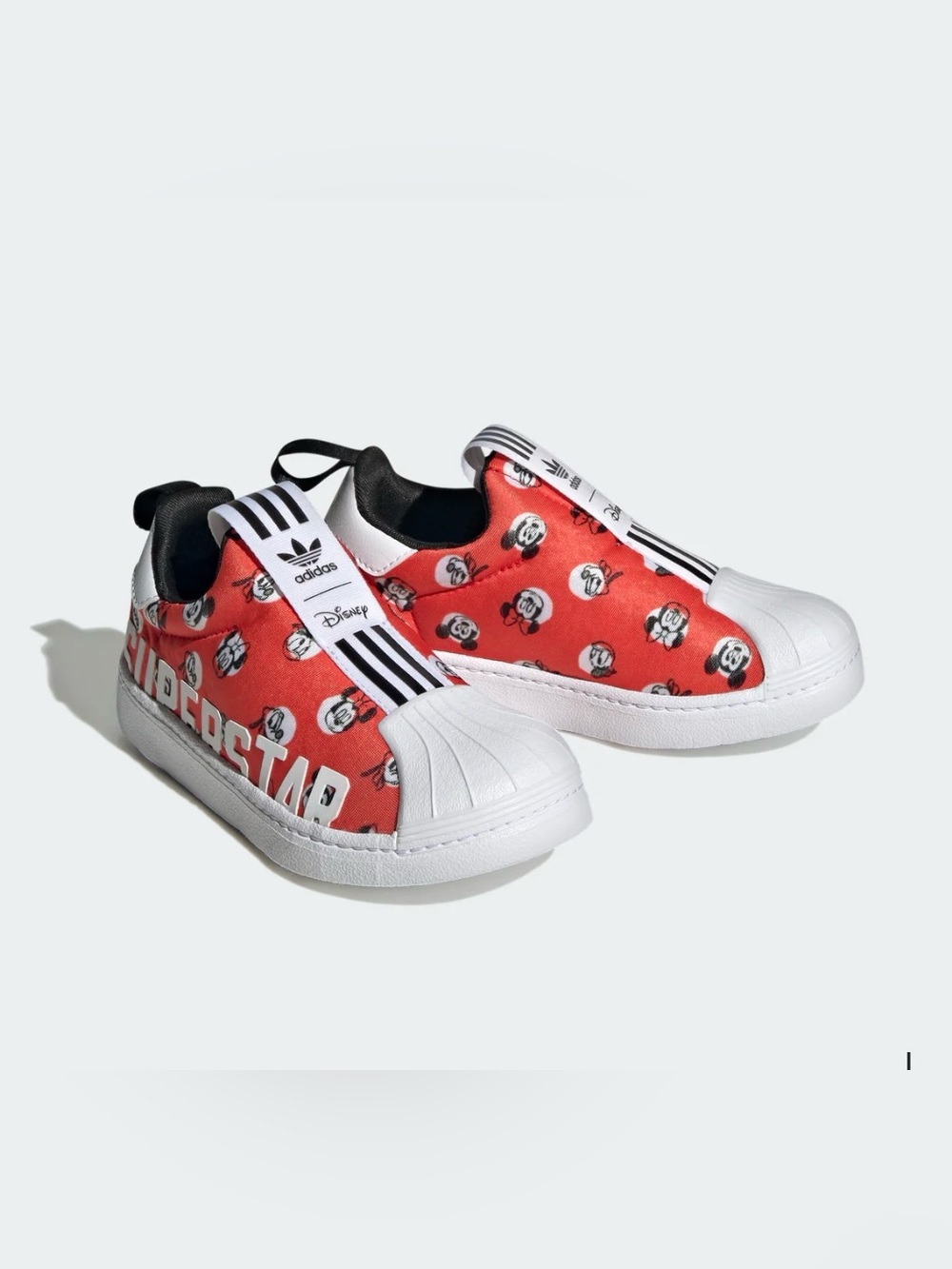 Adidas 10c Disney Superstar 360 Pull Slip On Sneakers Black Red White Mickey